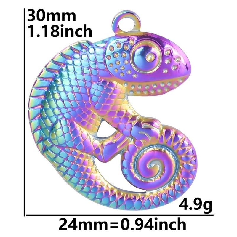 304 Stainless Steel 18K Gold Plated Basic Modern Style Classic Style Plating Lizard Pendant Necklace