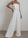 Solid Color Off-The-Shoulder Jumpsuits