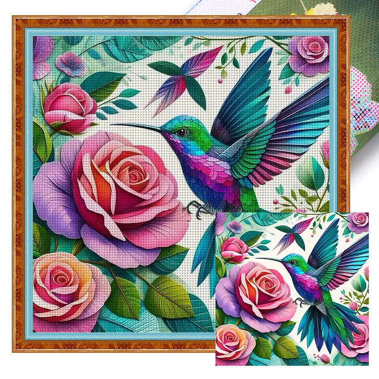 『YiShu』Hummingbird - 11CT Stamped Eco-Friendly Cotton Thread Cross Stitch(40*40cm)
