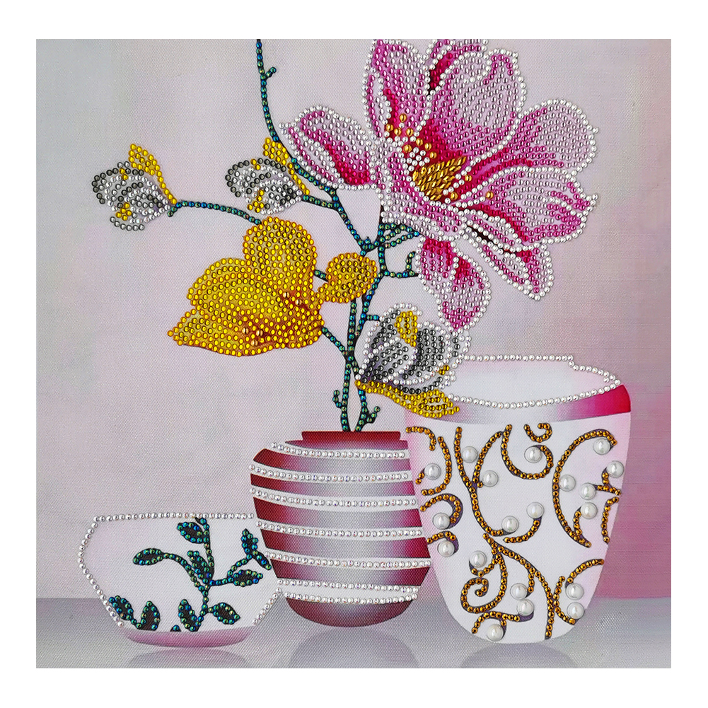 

35*35CM - Special Shaped Diamond Painting - Flower Vase, 501 Original