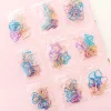 10 PACKS Hollow Out Colorful 10in1 Creative Shapes Paper Clips Office File Pins