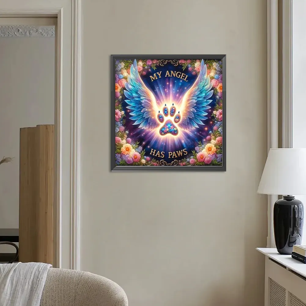 Diamond Painting - Full Round Drill - Paws Angel(Canvas|30*30cm)