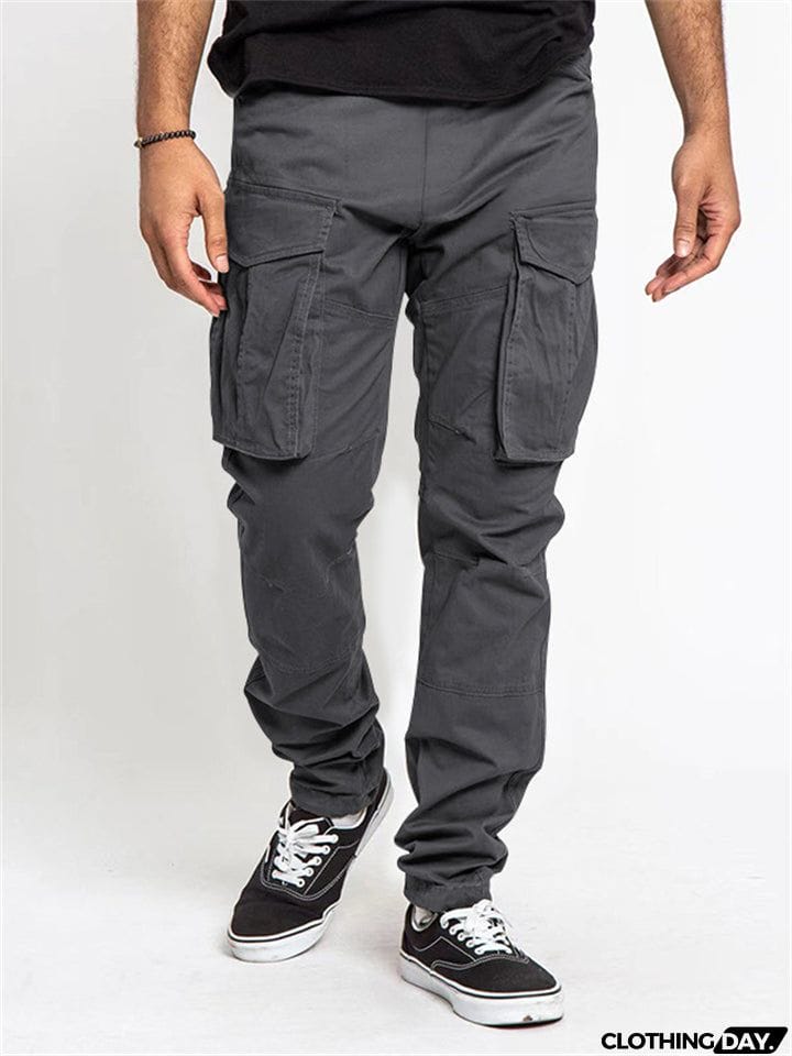 Spring Autumn Trendy Multi-pocket Men's Cargo Trousers