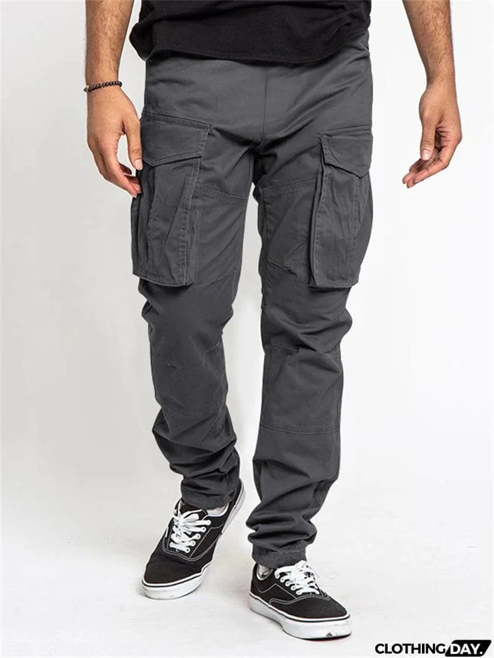 Spring Autumn Trendy Multi-pocket Men's Cargo Trousers