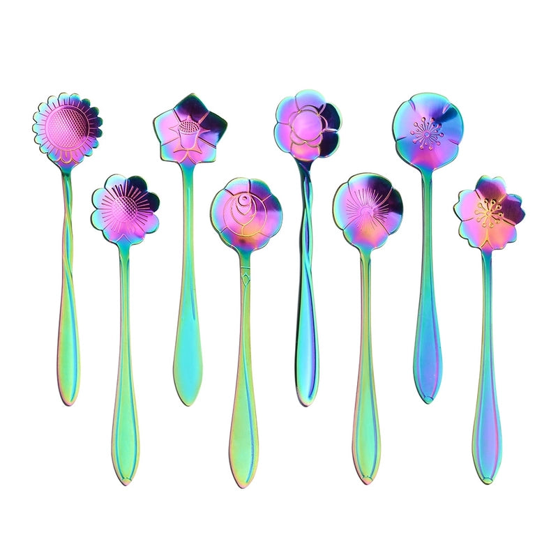 Vacation Flower Stainless Steel Spoon 1 Piece 1 Set