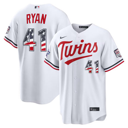 Youth Minnesota Twins #41 Joe Ryan Nike White 2026 All-Star Edition Stars & Stripes Stadium Jersey