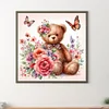Papillon Et Ours Fleur-Drille Ronde Peinture Diamant-30*30CM