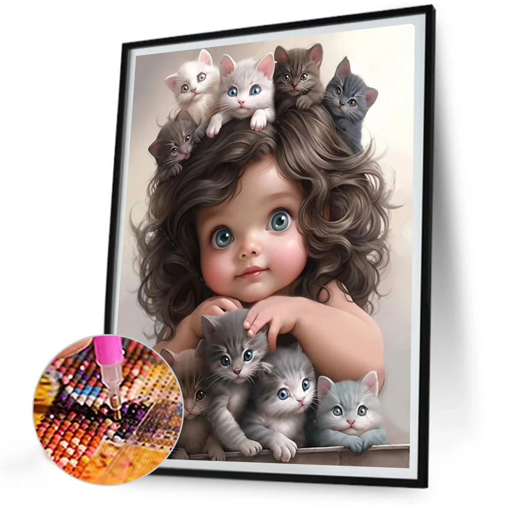 Diamond Painting - Full Round Drill - Sweet Girl(Canvas|30*40cm)
