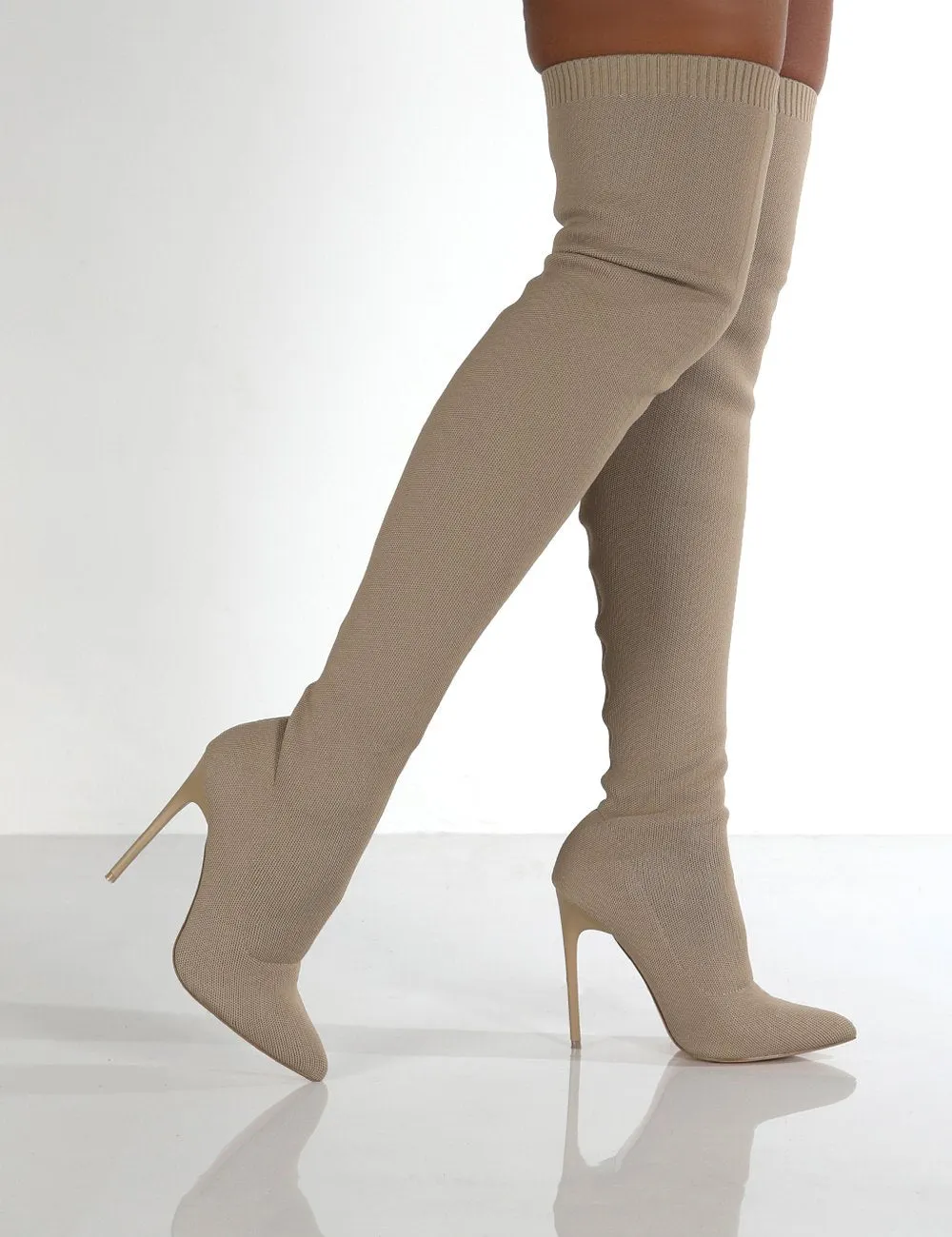 Winter Paisley Women Boots Fashion Paisley Pointy Toe Punk High Thin Heels Sock Boots Over The Knee Boots Autumn Botas De Mujer