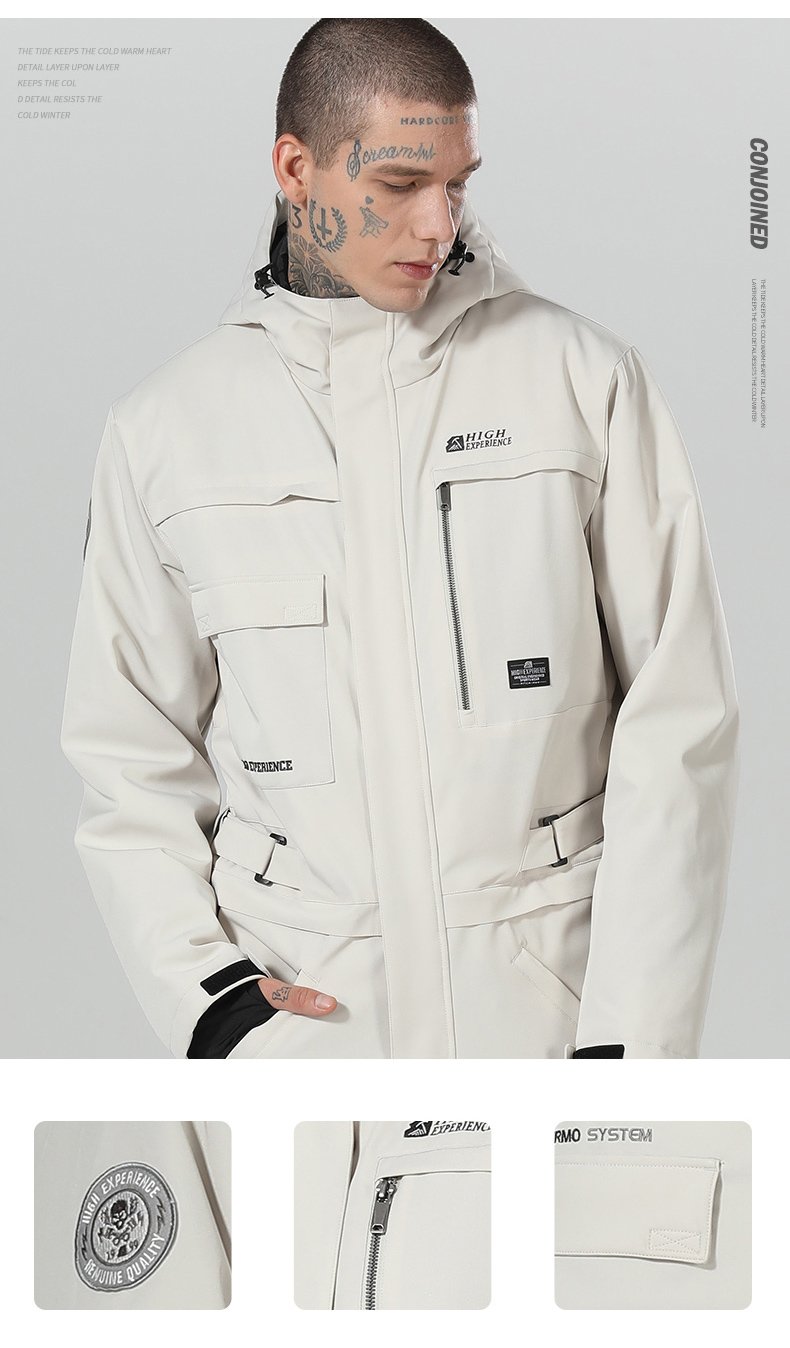 Men's High Experience Winter Snowsports Stylish One Piece Snowboard Suits