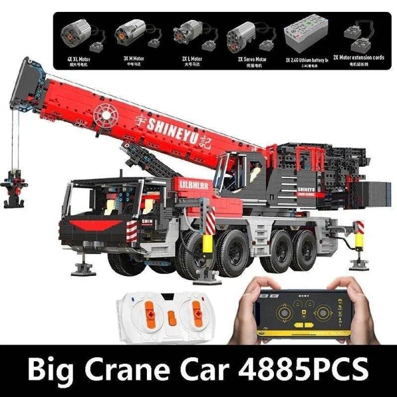 Expert RC APP MOC Large Mobile Crane Bricks Kids Toys