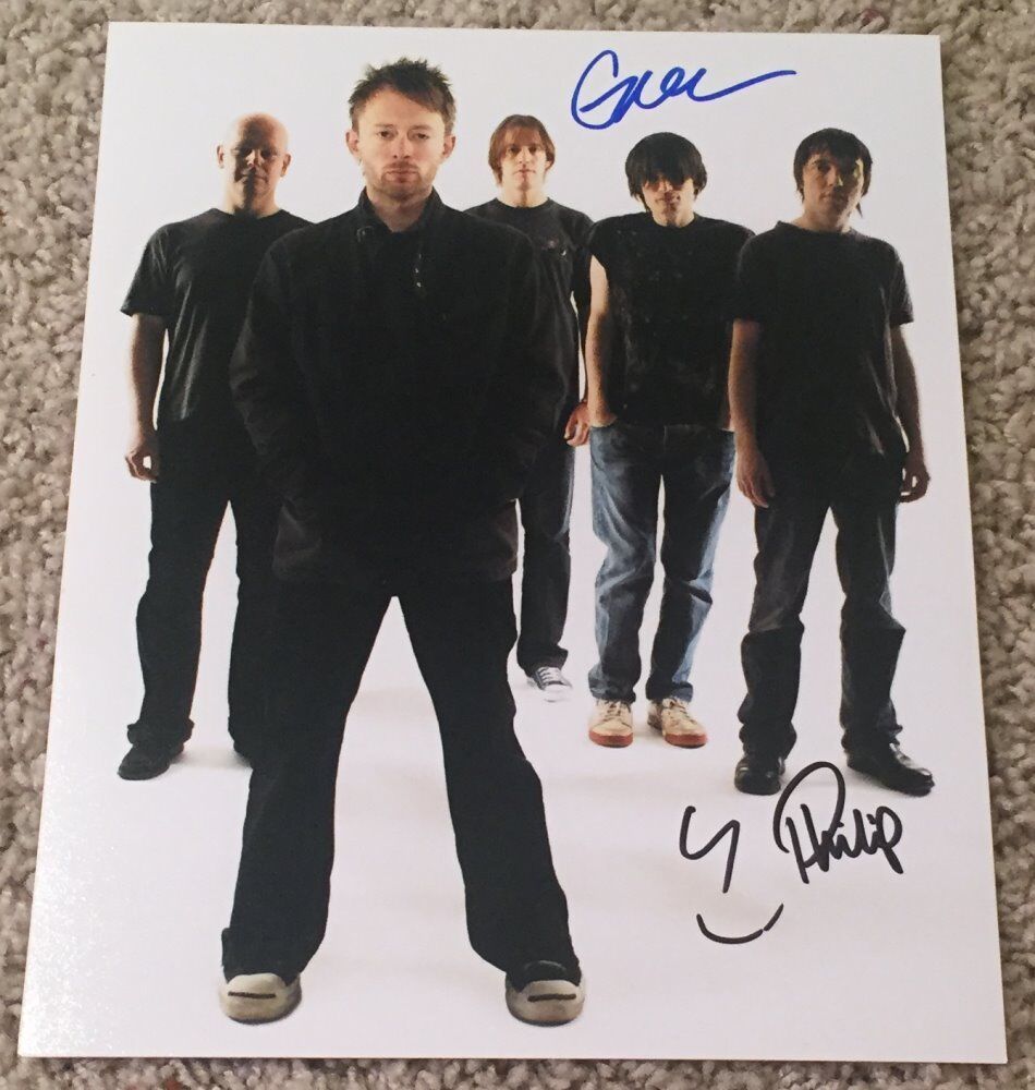 RADIOHEAD X3 SIGNED AUTOGRAPH 8x10 Photo Poster painting w/EXACT PROOF PHIL ED & COLIN GREENWOOD