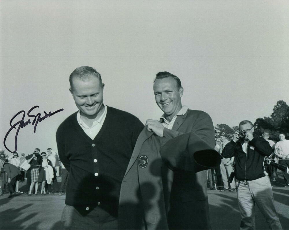 JACK NICKLAUS SIGNED AUTOGRAPH 8X10 Photo Poster painting - THE GOLDEN BEAR W/ ARNOLD PALMER