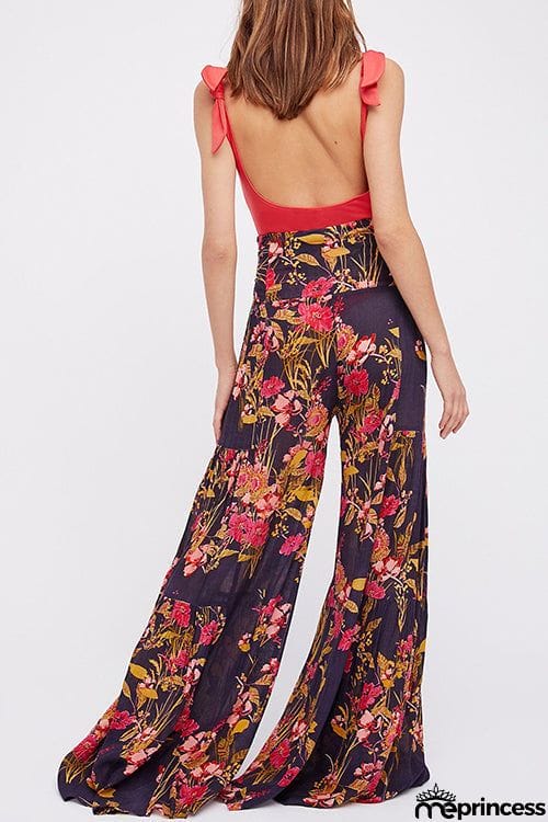 Print Belted Palazzo Pant