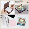 Wooden DIY Flower Swan Diamond Painting Kit Note Box with 160 Papers for Office