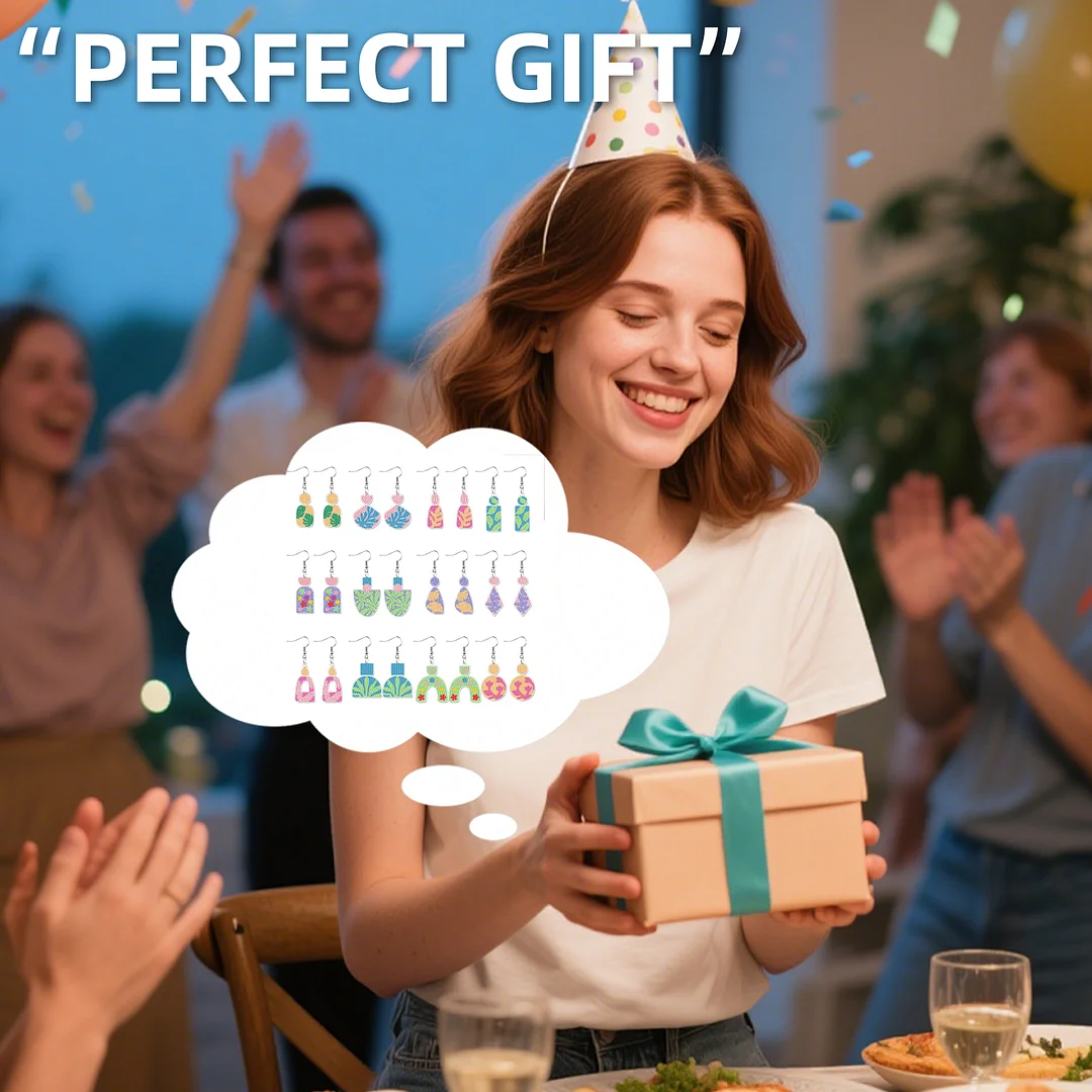 12 Pairs Plant Diamond Painting Earrings DIY Diamond Art Earrings for Adults