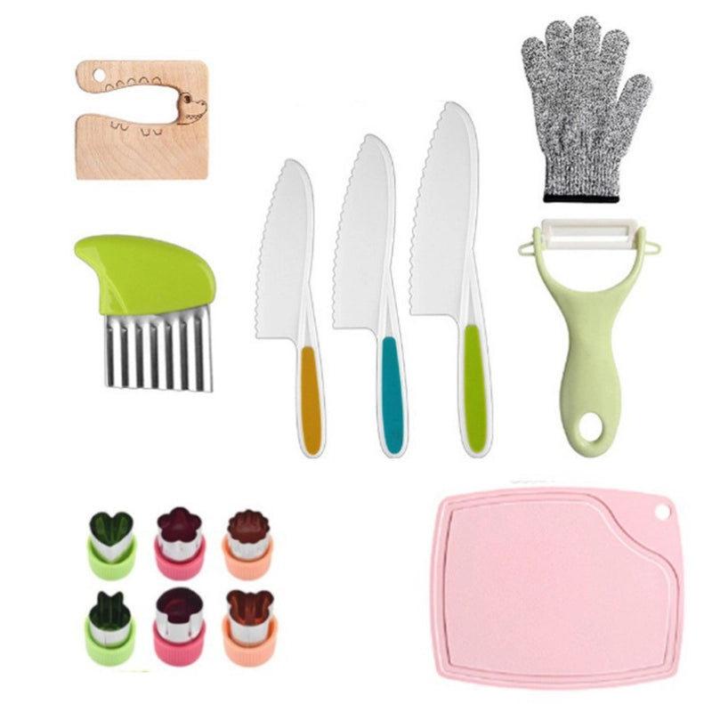 Casual Solid Color Plastic Chopping Board Fruit Knife 1 Set