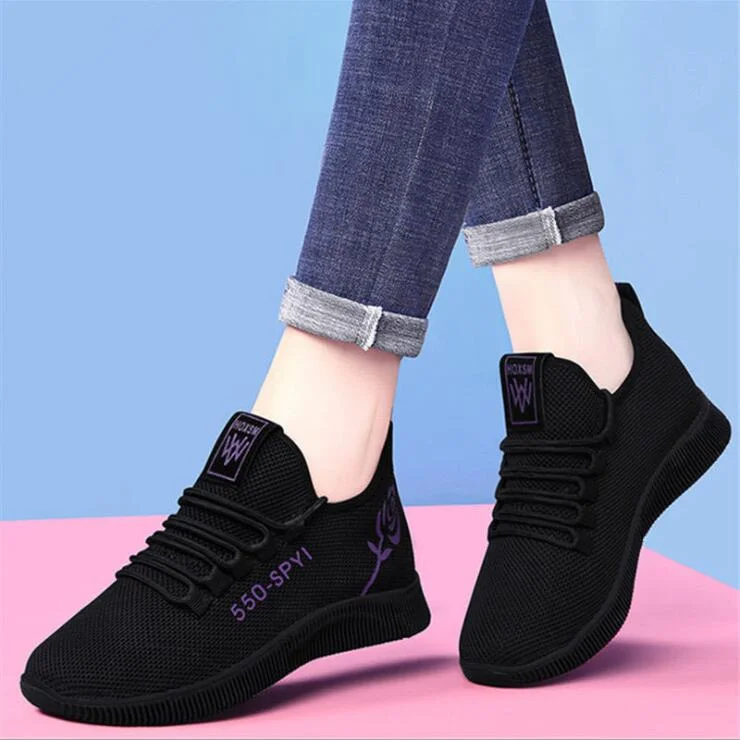 Women&#39;s Breathable Non-slip Platform Fashion 2022 Autumn New Casual Shoes Korean Running Shoes Black Sneakers shoes for women