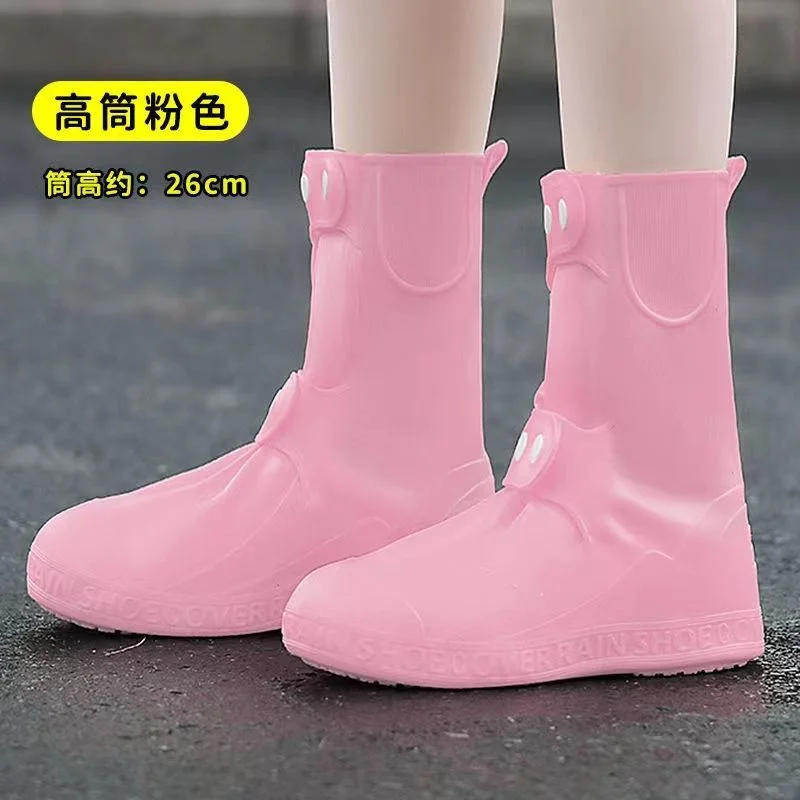 Tanguoant Top Green Shoe Cover Women Durable Galoshes Water Boot Rain Shoes Protector Reusable Waterproof Shoe Covers With Buttons