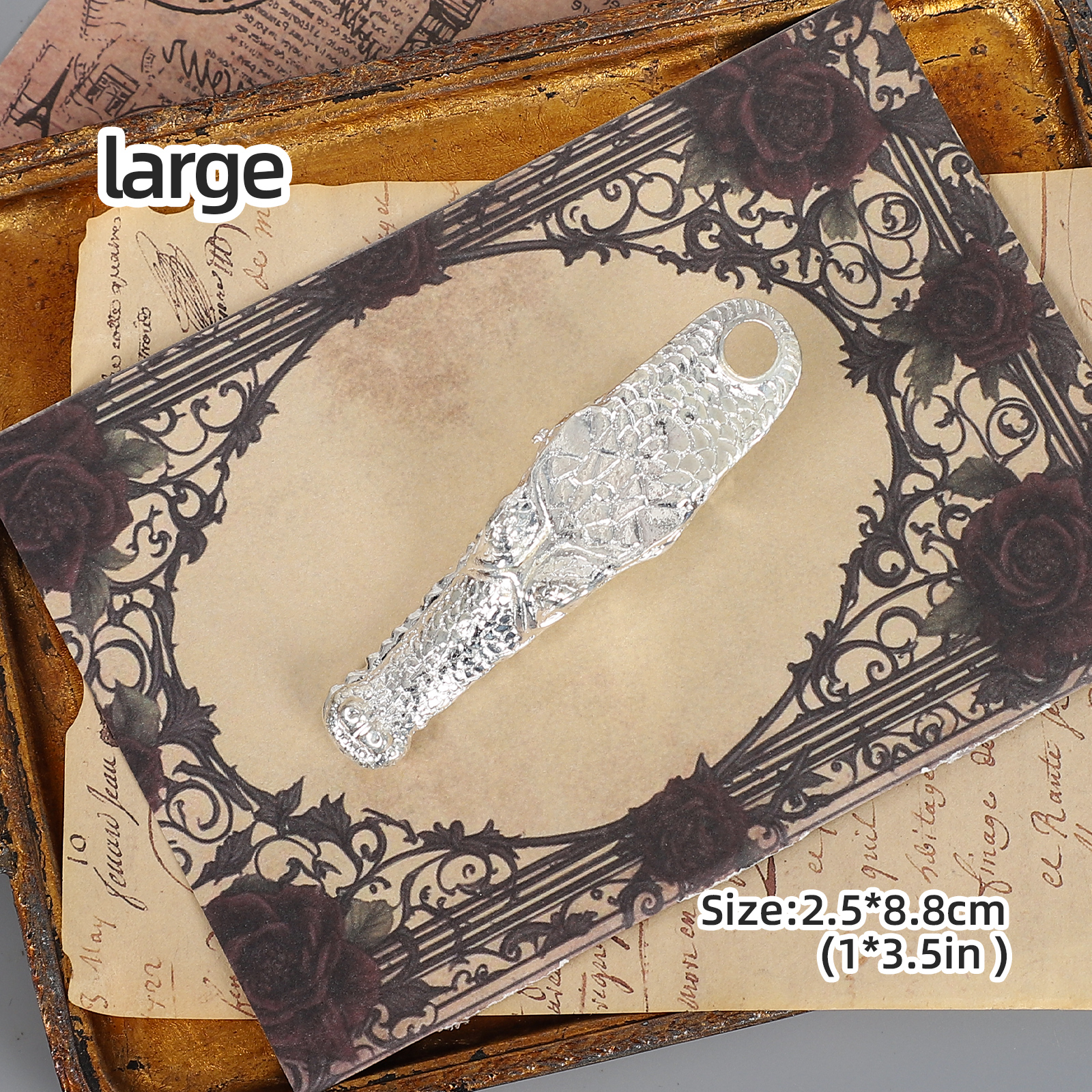 Metal Clip - Vintage Crocodile Head Shape Alloy Bookmark Clip 