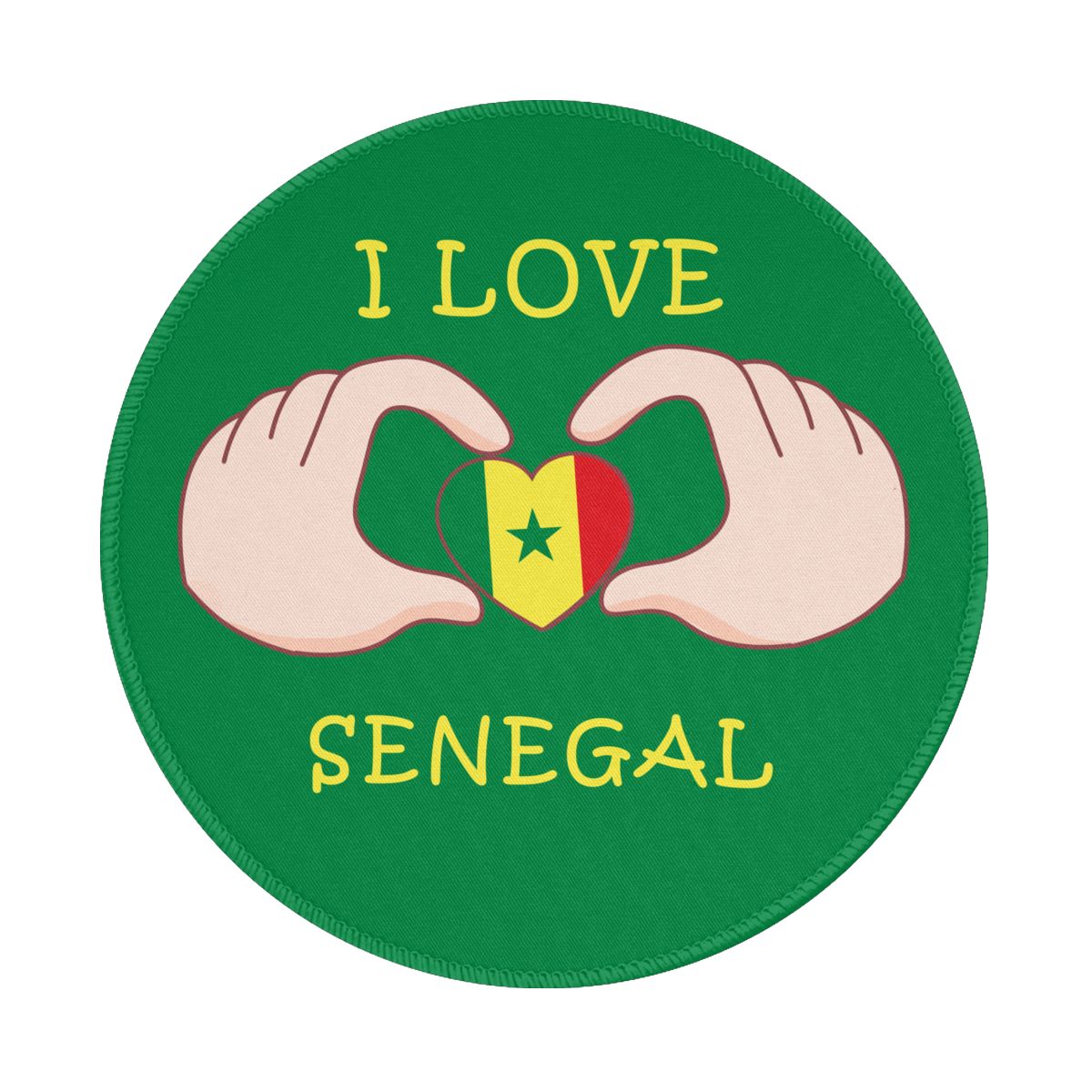 I Love Senegal Non-Slip Rubber Round Mouse Pad