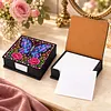 PU 5D Pearl Diamond Painting Kit Note Box DIY Diamond Art Notepad Box with 160 Sheets of Paper (Butterfly)