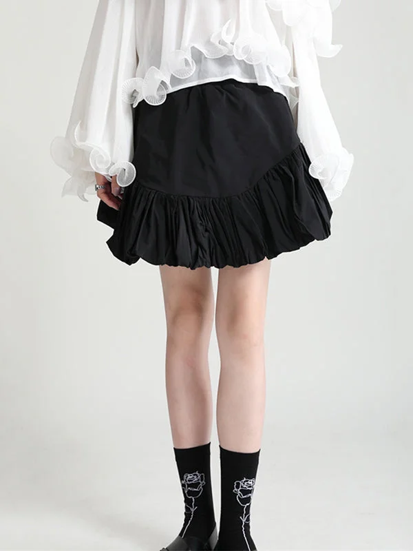 Urban Simple Black White High Waisted Skirts