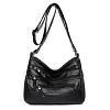 Fashion Multi-layer Women's Backpack Trendy Lightweight Simple Soft Leather Messenger Bag