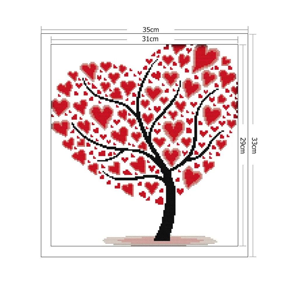 14ct Stamped Cross Stitch - Heart Tree(35*33cm)