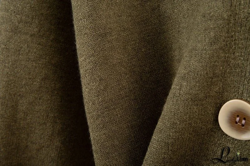 Wide-Leg Pants Suit with V-Neck Cardigan Sweater