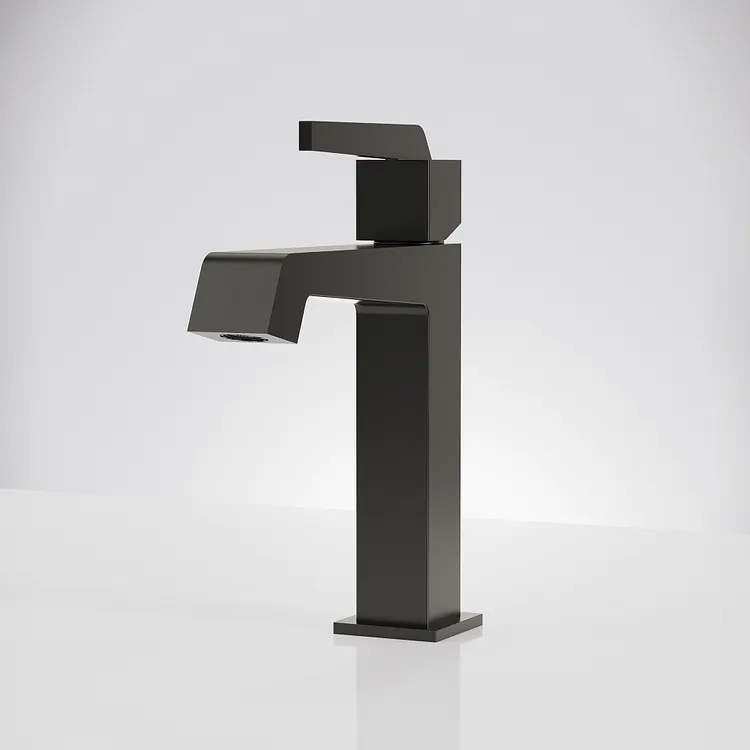 EVERSTEIN Modern Geometric Bathroom Sink Faucet in Matte Black 
