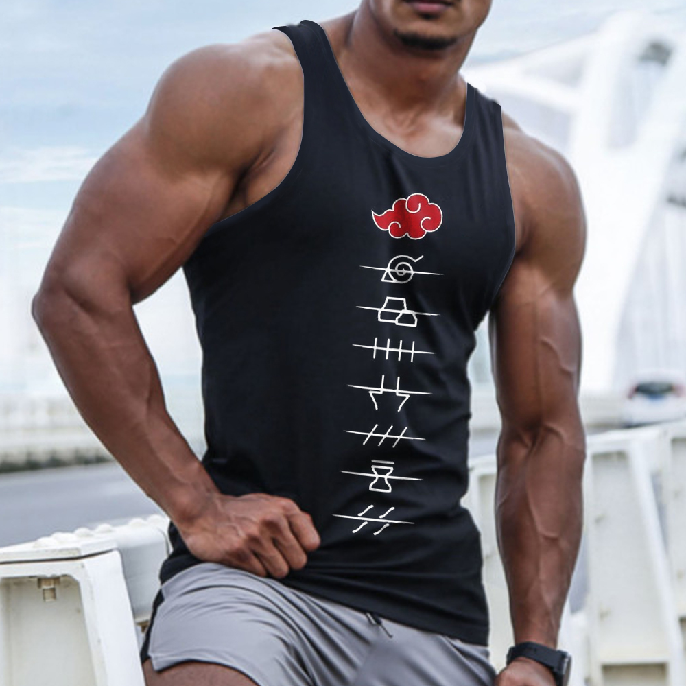 Men's Naruto Print Casual Sports Vest