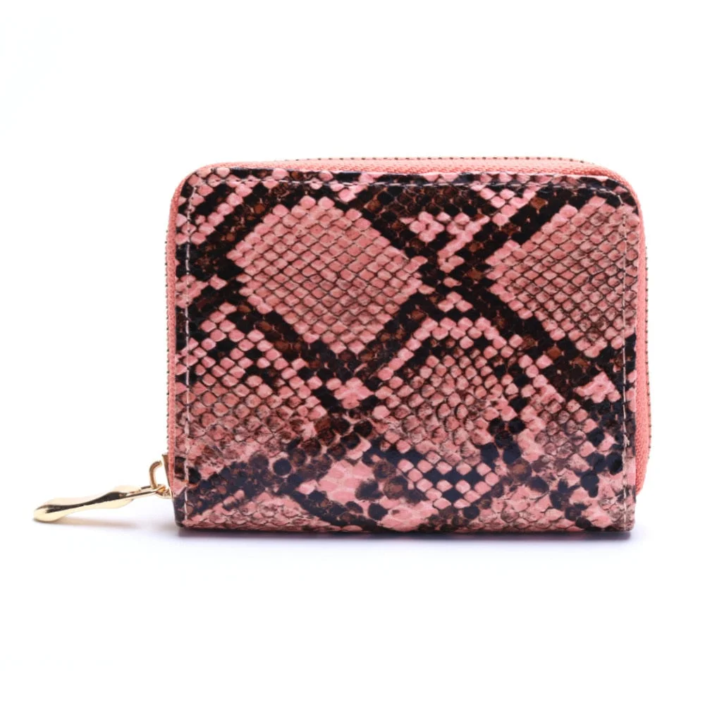 New Fashion Serpentine Pattern Design Women Wallets Leather Small Zipper Female Wallet Snake Print Ladies Luxury Mini Purses