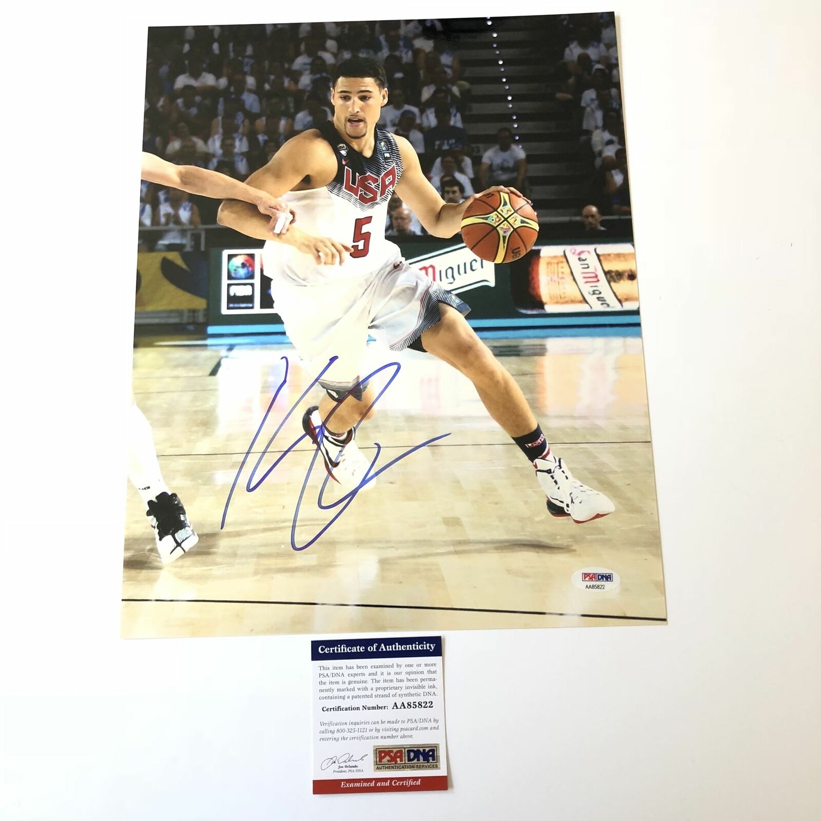 Klay Thompson signed 11x14 Photo Poster painting PSA/DNA Golden State Warriors Autographed