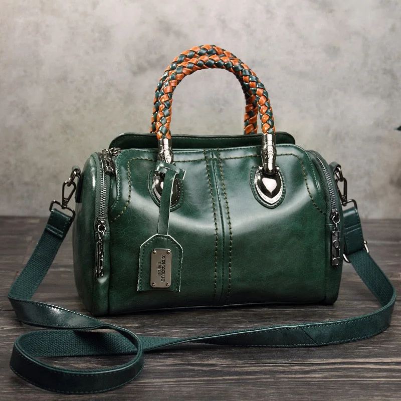 New Spring Vintage Genuine Leather Luxury Handbags Women Bags Designer Bolso Mujer Famous Brands Tote Shoulder Bag Ladies Female