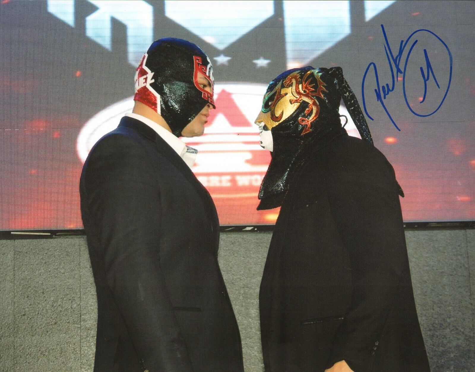 Pentagon Jr Signed 11x14 Photo Poster painting AEW AAA Lucha Libre Triplemania w/ Cain Velasquez