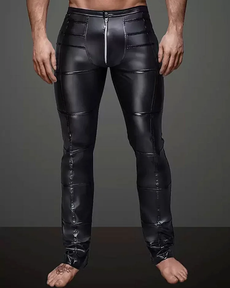 Men's Black PU Leather Bottoms 