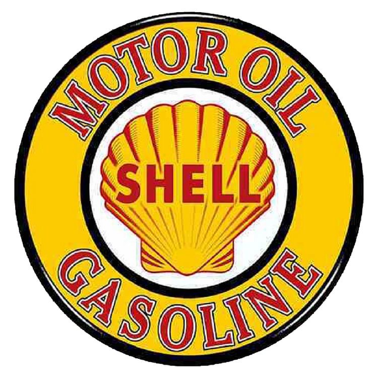 Shell Motor Oil - Round Vintage Tin Sign - 30*30cm