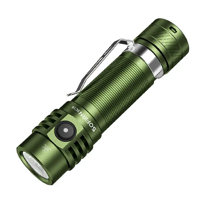 Sofirn SC18 Rechargeable EDC Flashlight, Max 1800 Lumens TIR Lens
