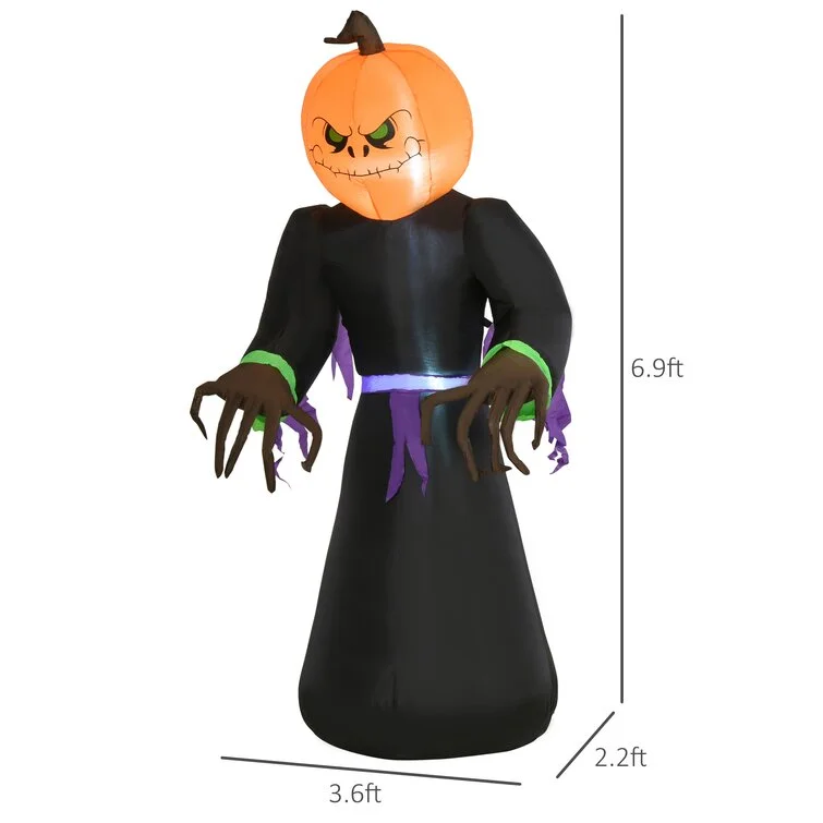 Halloween Pumpkin Reaper Light Up Yard Decoration Inflatable