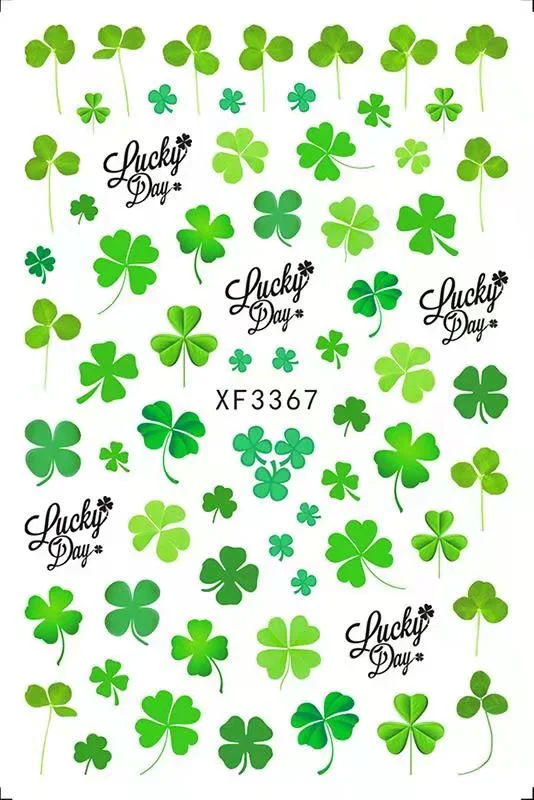 3D Flag Sport Nail Stickers for Manicure Fire Clover Decoration Decals Back Glue Designer Gymnastics Nail Art Sticker