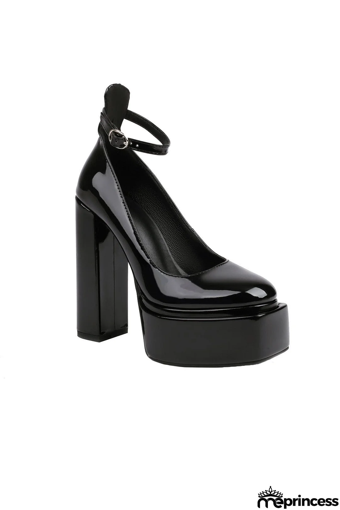 Ankle Strap Platform Chunky Heel Pumps