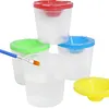 Spill Proof Paint Cups with Colored Lids Paint Brush Cleaner Cup Reusable for Artist Watercolor Painting Art Crafts Supplies (40Pcs Four Colors)