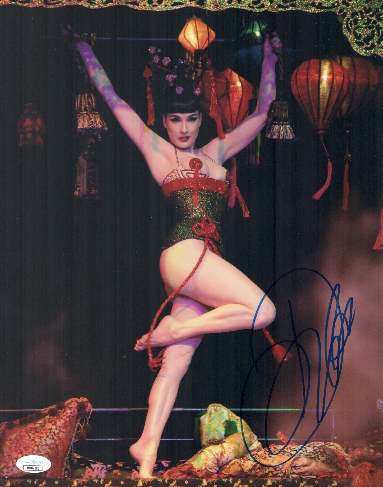 DITA VON TEESE Signed 11x14 BURLESQUE MODEL Photo Poster painting Autograph JSA COA CERT