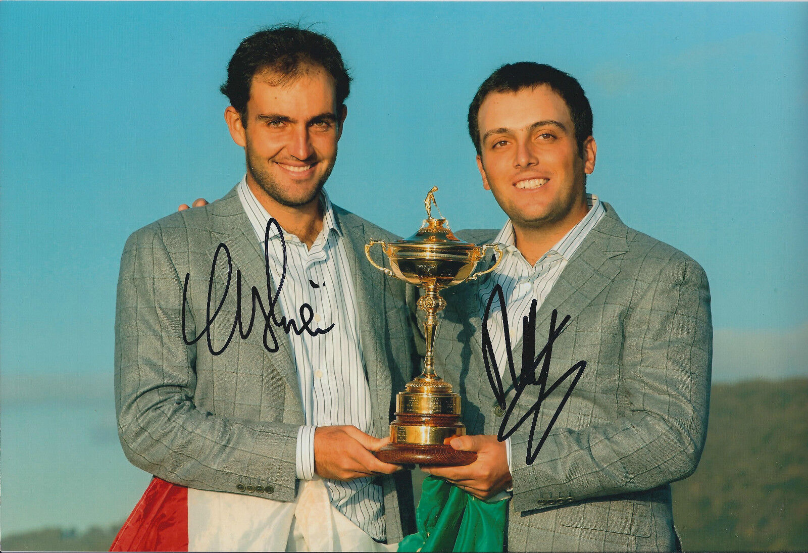 Edoardo & Francesco MOLINARI Double SIGNED Autograph 12x8 Photo Poster painting AFTAL COA