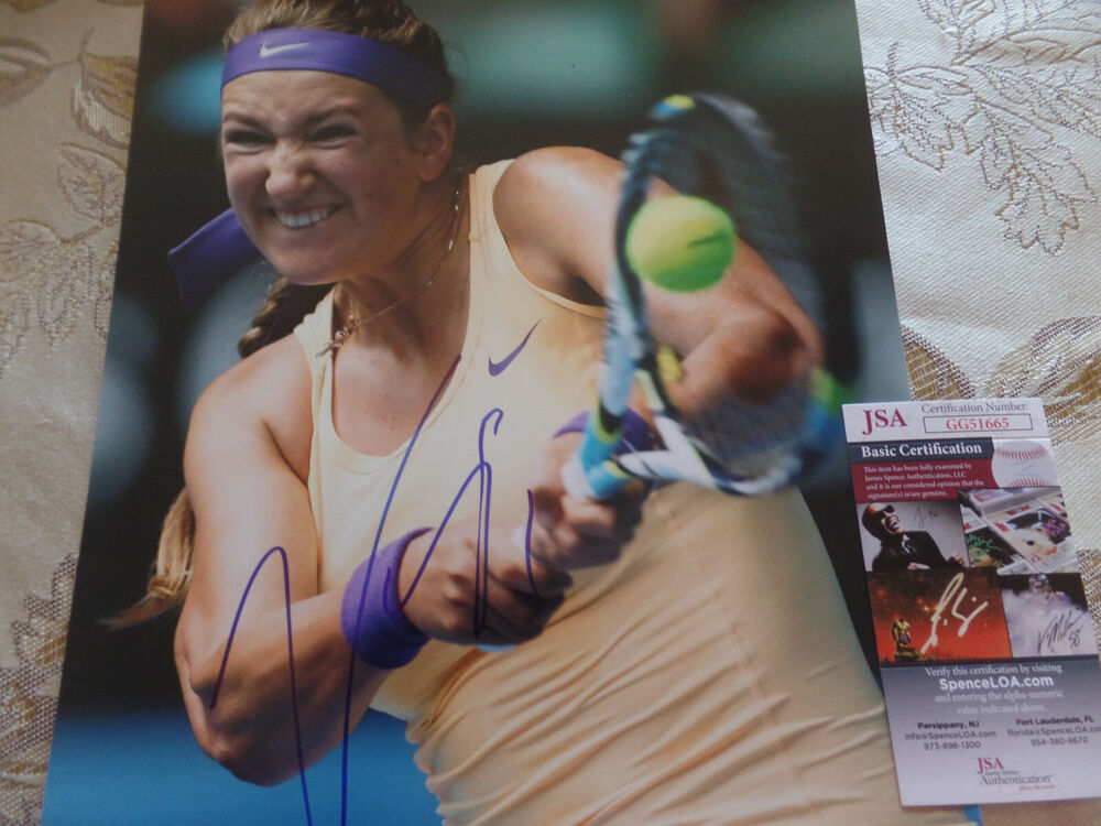 Tennis Star  Victoria Azarenka Autographed 11X14  action Photo Poster painting  JSA Certified