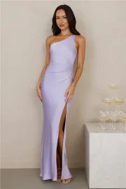 MISMI boutique The Aurora One Shoulder Satin Maxi Dress