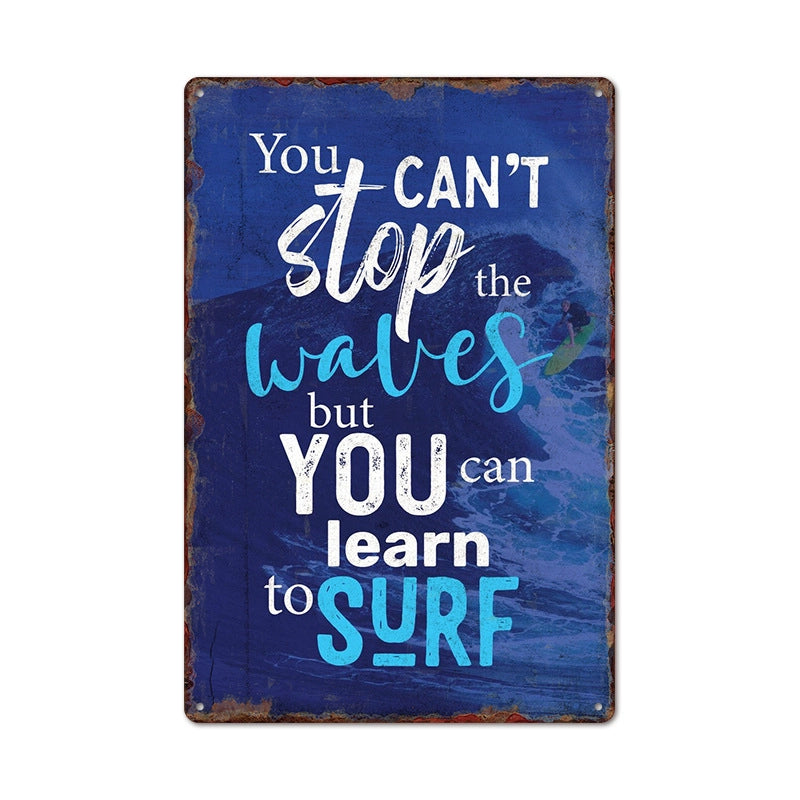 Beach Artistic Letter Landscape Iron Mural Wall Art