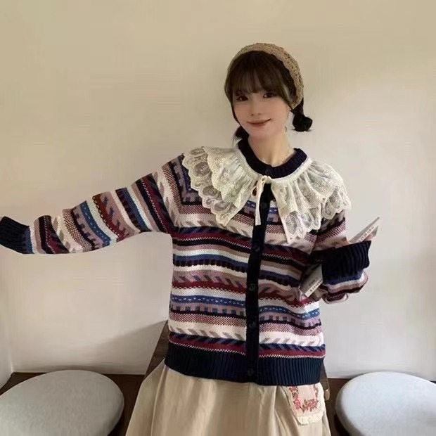 Chicfifth Sweater Women Winter Long Sleeve High Quality Autumn Vintage Top Knitted Cardigan