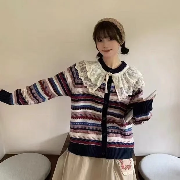 Chicfifth Sweater Women Winter Long Sleeve High Quality Autumn Vintage Top Knitted Cardigan